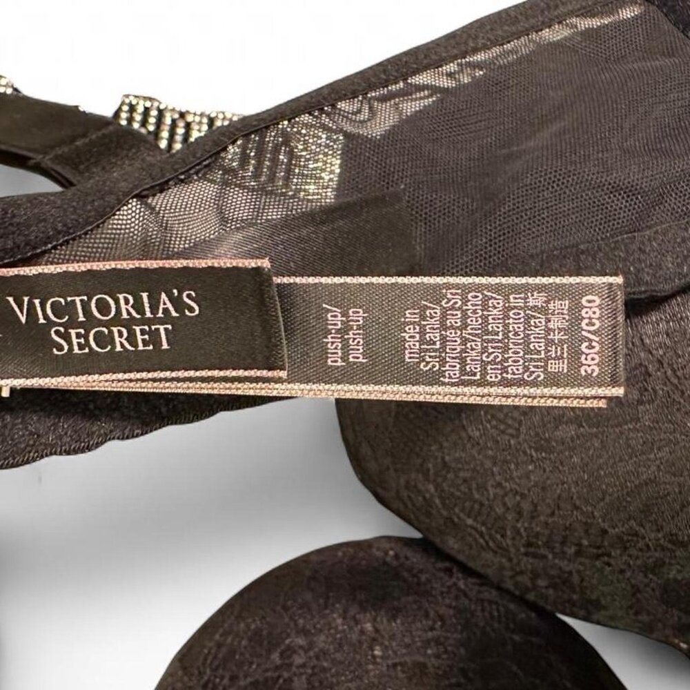 Victoria's Secret Black Push-up Shine Strap Lace Bra - Picture 4 of 6